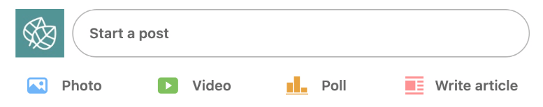 Image on the LinkedIn post creator that allows admins to also write an article
