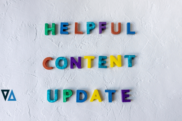 colorful wooden letters spelling helpful content update on a textured, white background