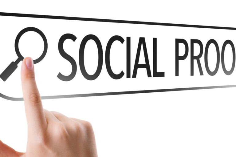 Social Proof written in search bar on virtual screen