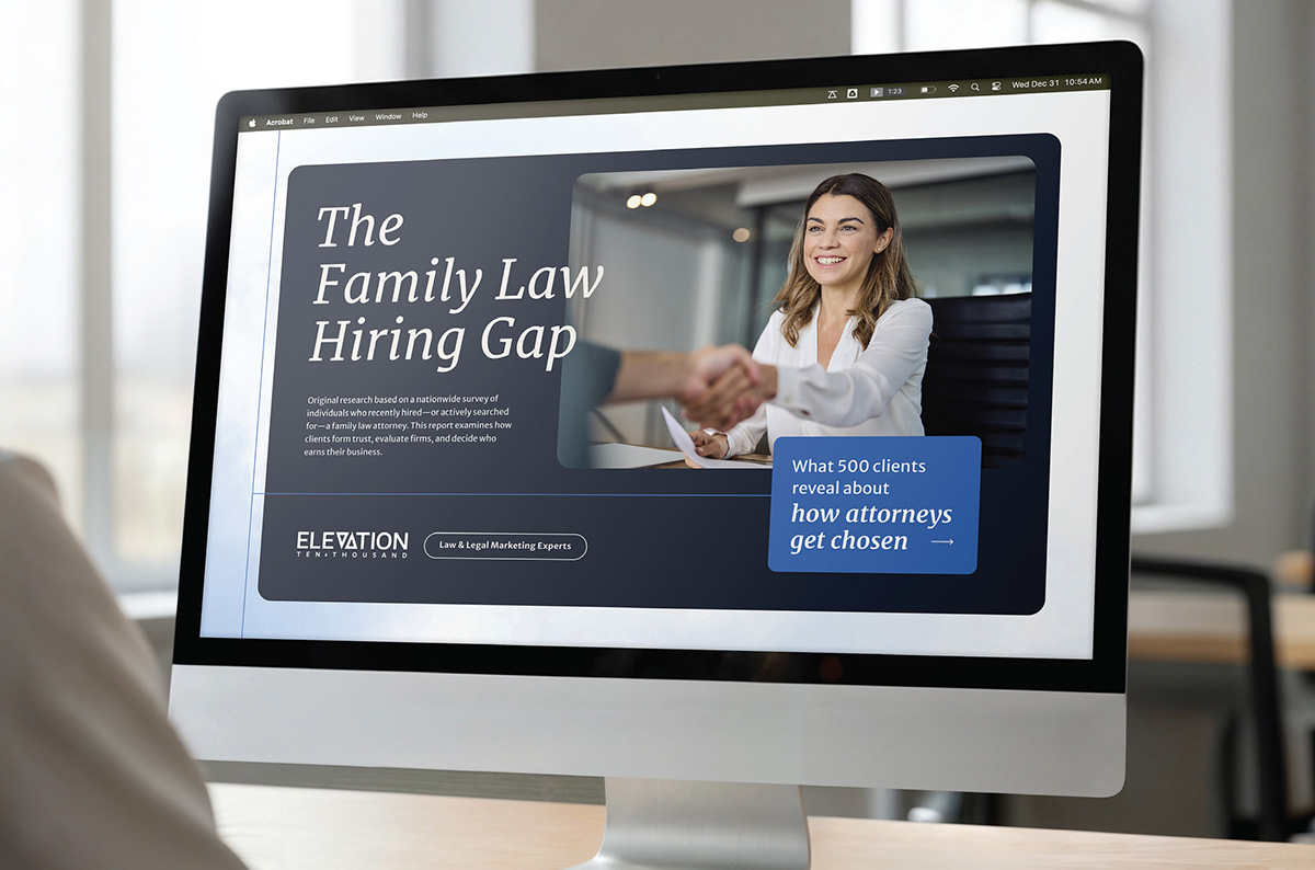 The Family Law Hiring Gap report open on desktop computer